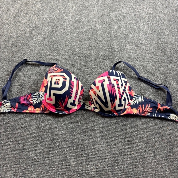 PINK by Victoria’s Secret Women’s Wear Everywhere Push-Up Bra Tropical print 32B - Picture 4 of 10